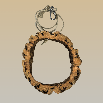 Bird Swing | Natural Cork Bark & Hemp Rope with Stainless Steel Hook - BirdsHome